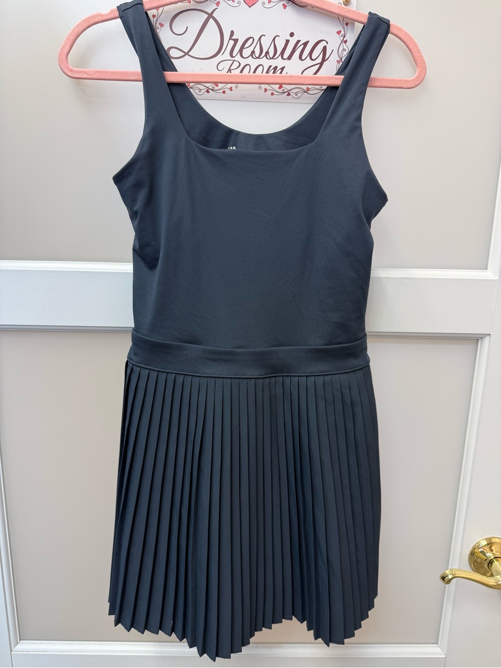 All In Motion Easy Style Navy Pleated Tank Dress- Small